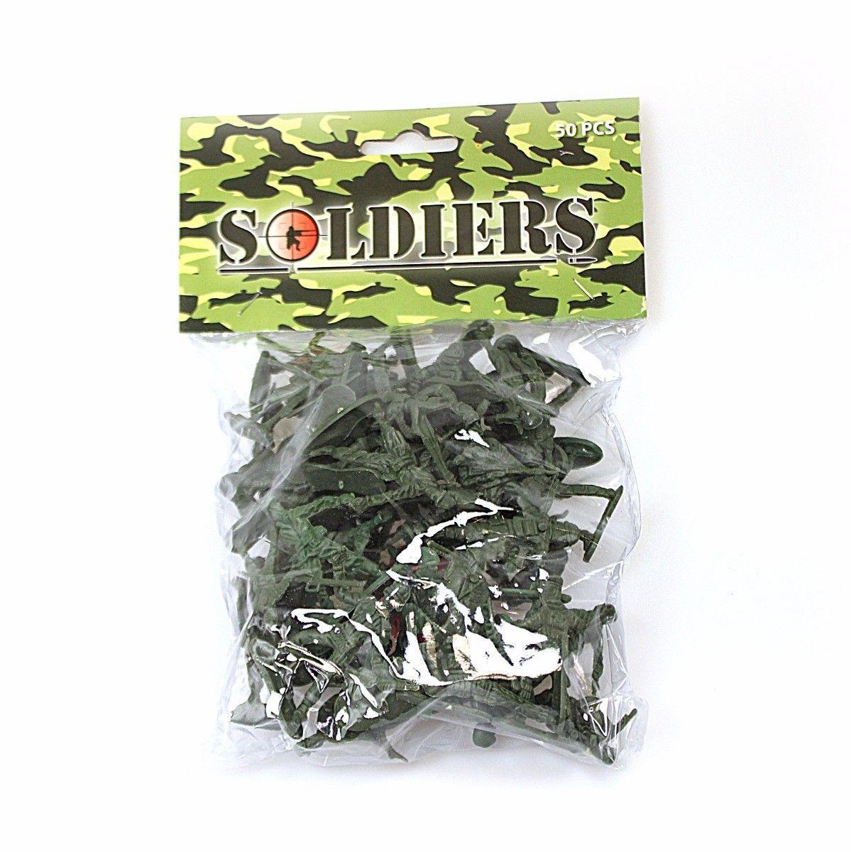 Pack Of 50 Toy Soldiers Assorted Sizes and Designs 3-7cm B65035