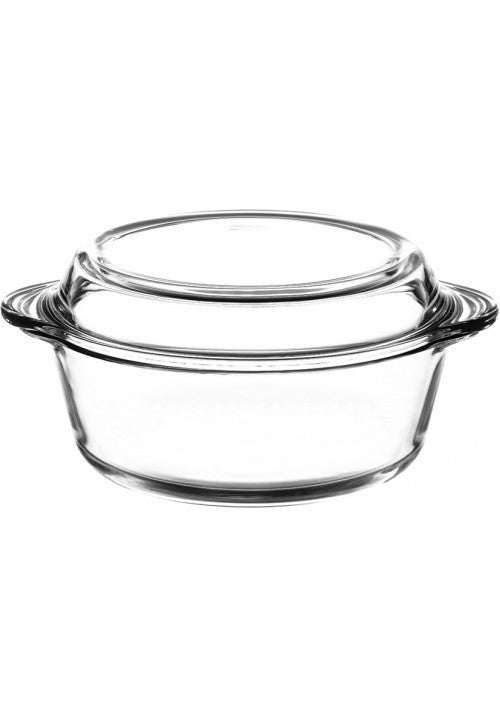 Pb Borcam Round Glass Casserole Dish With Lid 2.1 Litre (Parcel Plus Rate)