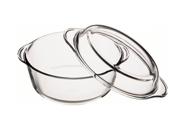 PB Borcam Round High Quality Clear Glass Casserole Dish With Lid 2.1 Litre 59003