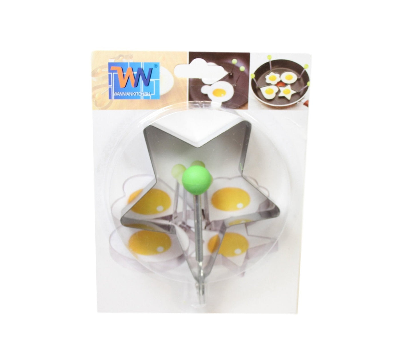 Stainless Steel Egg Mould Star Flower Shaped Easy Handle Bake Mould 9.5cm 5901
