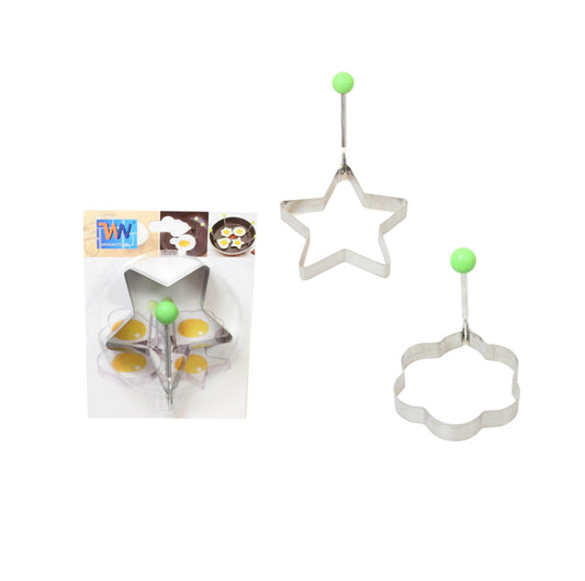 Stainless Steel Egg Mould Star Flower Shaped Easy Handle Bake Mould