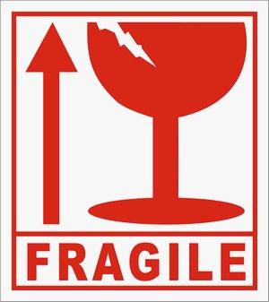 Fragile Stickers Hazard Warning Sign Adhesive Handle with Care 8.5cm 12 Pack  5908