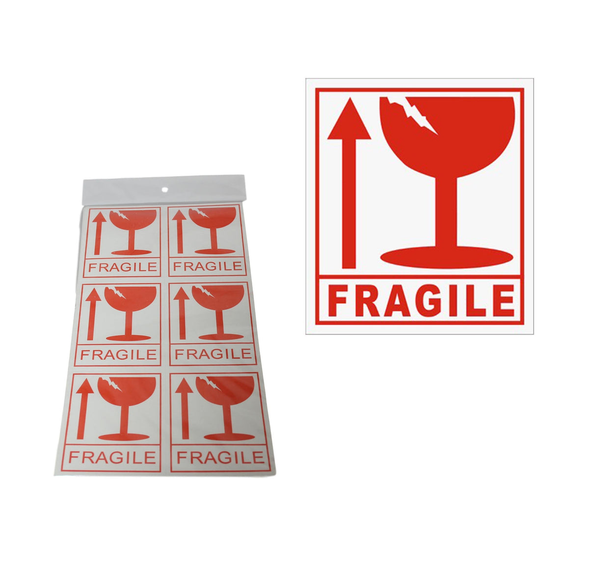 Fragile Stickers Hazard Warning Sign Adhesive Handle With Care 12 Pack