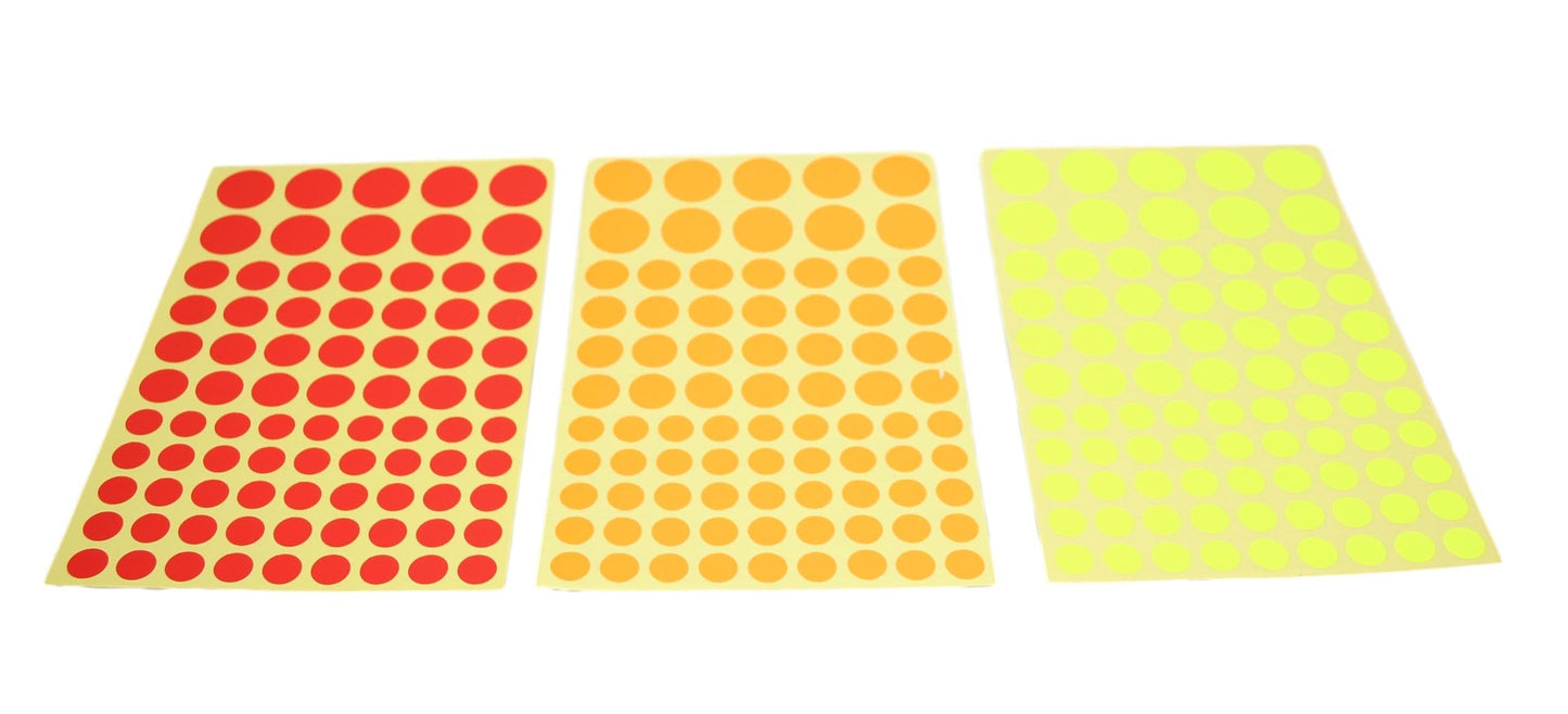 10 Sheets Assorted Sizes Round Sticker Labels 16 x 24 cm Assorted Colours 5909