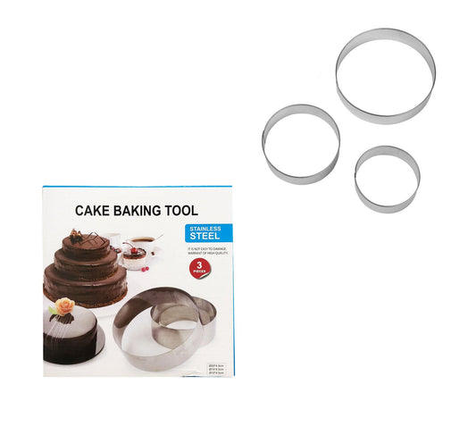 Stainless Steel Round Baking Ring Mould Set Of 3