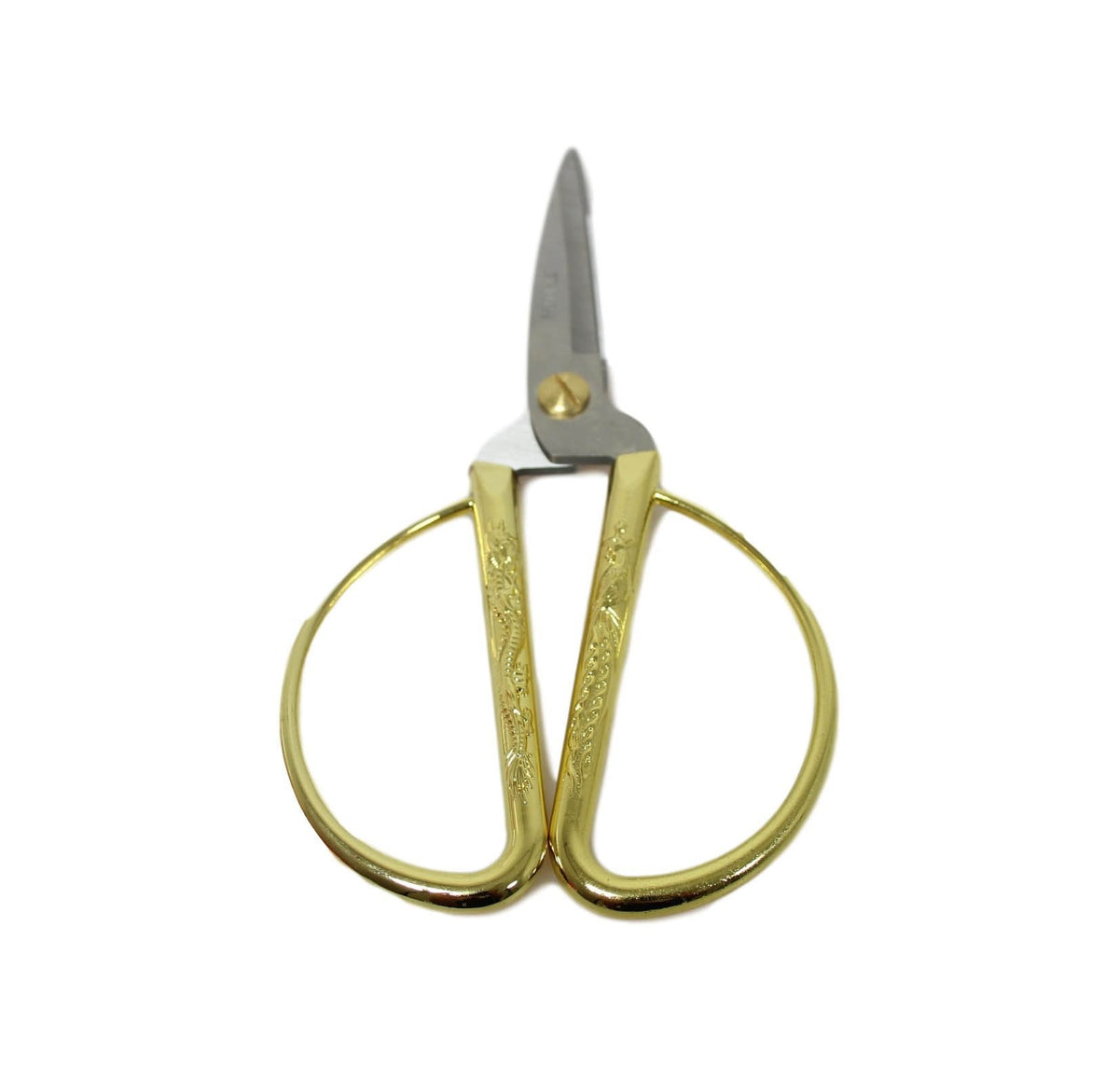 Stainless Steel Traditional Sewing Cutting Scissors With Gold Handle