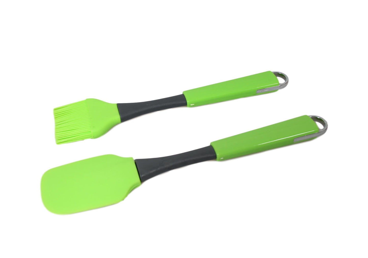 Baking Cooking 2 Pack Silicone Brush and Spatula Kitchen Tool Green 26cm 5933