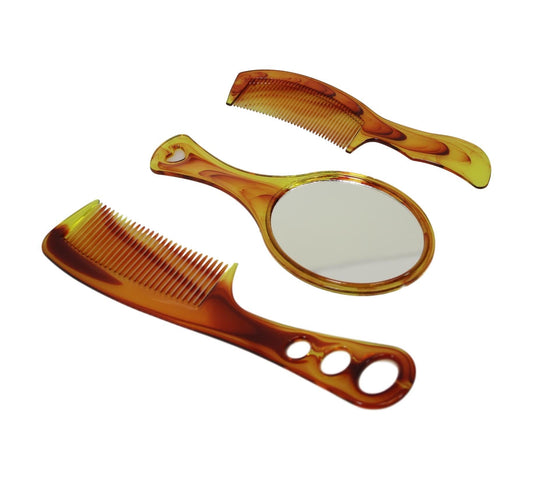 Plastic Hairdresser Barber Combs with Mirror Set of 3 5942