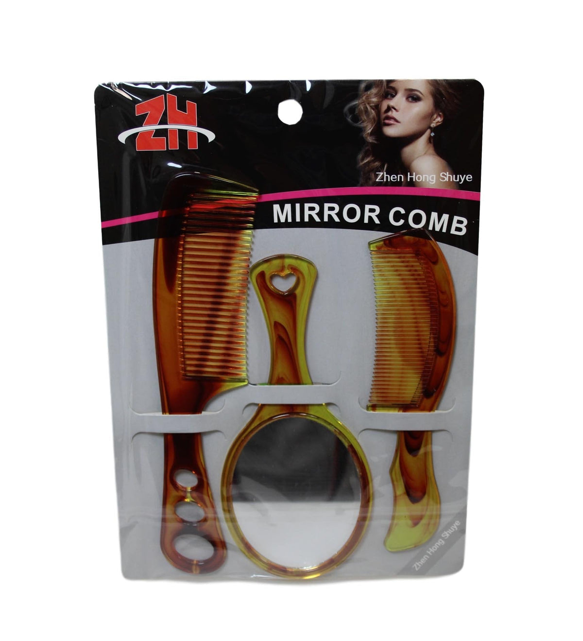 Plastic Hairdresser Barber Combs With Mirror Set Of 3