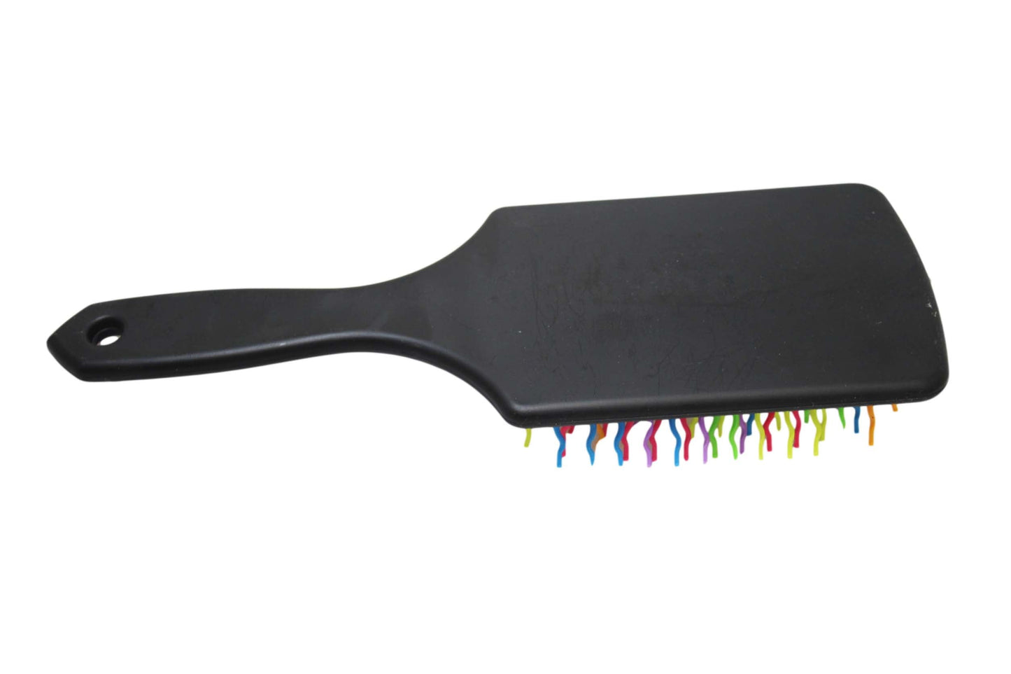 Plastic Detangling Frizzle Hair Brush With Squiggly Rainbow Bristles 24 X 8Cm Assorted Colours