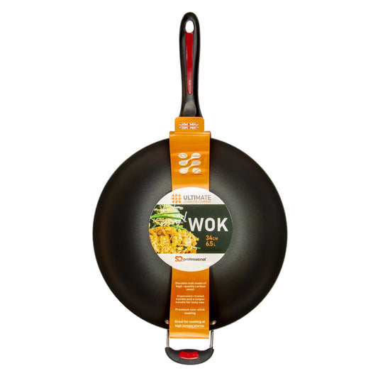 Carbon Steel Non Stick Wok Pan 34 cm 5947