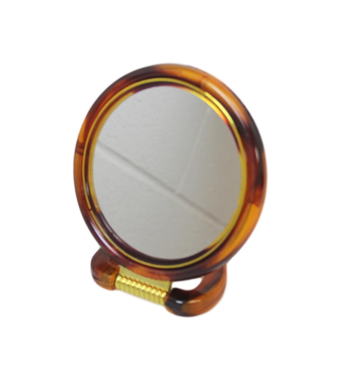 Double Sided Desk Stand Mirror One Side Magnifying One Side Regular 12cm  5952