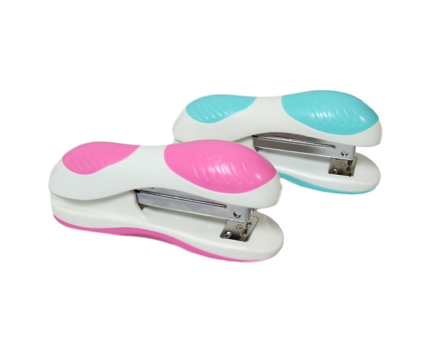 Stationery Office Stapler Padded Design 3 Orange Pink Blue Stapler (24/6) 12cm 5961