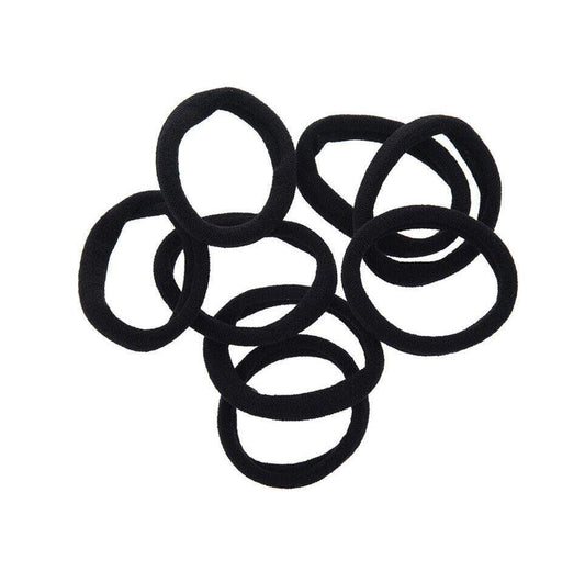 Black Rubber Headbands Girls Fashion Long Hair Rubber Bands 8 Pack 5977  A