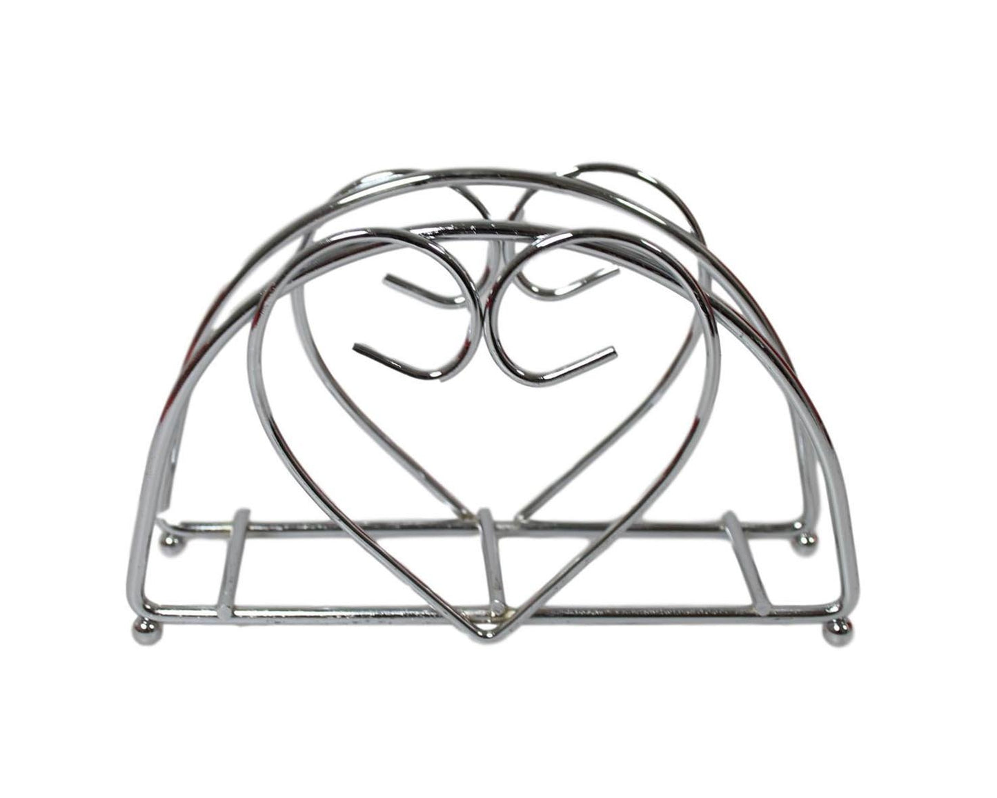 Steel Dining Table Napkin Serviette Holder with Heart Design 14 cm 5987