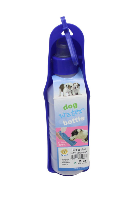 Pet Dog Plastic Travel Water Bottle 250ml Assorted Colours 5988