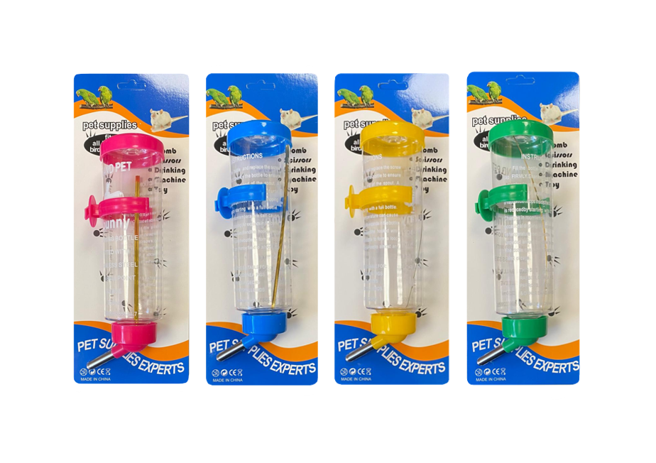 Pet Rabbit Guinea Pig Water Bottle Dispenser 210Ml Assorted Colours