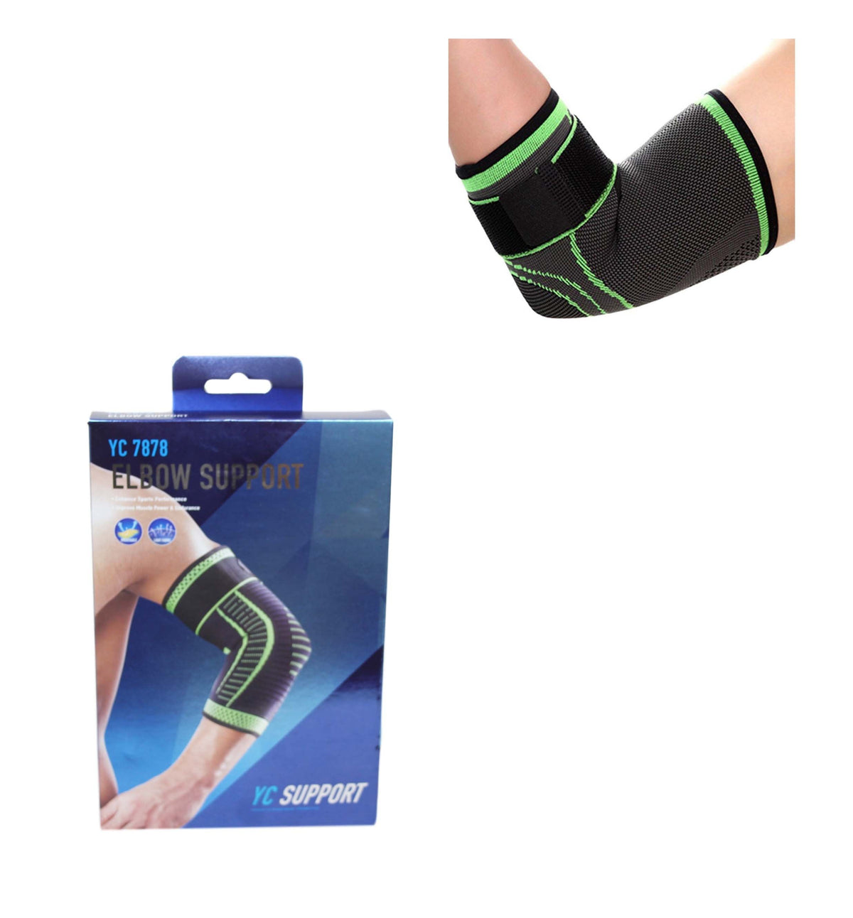 Elbow Support Gym Fitness Light Fabric Compression Sport Elbow Support 1 Pack