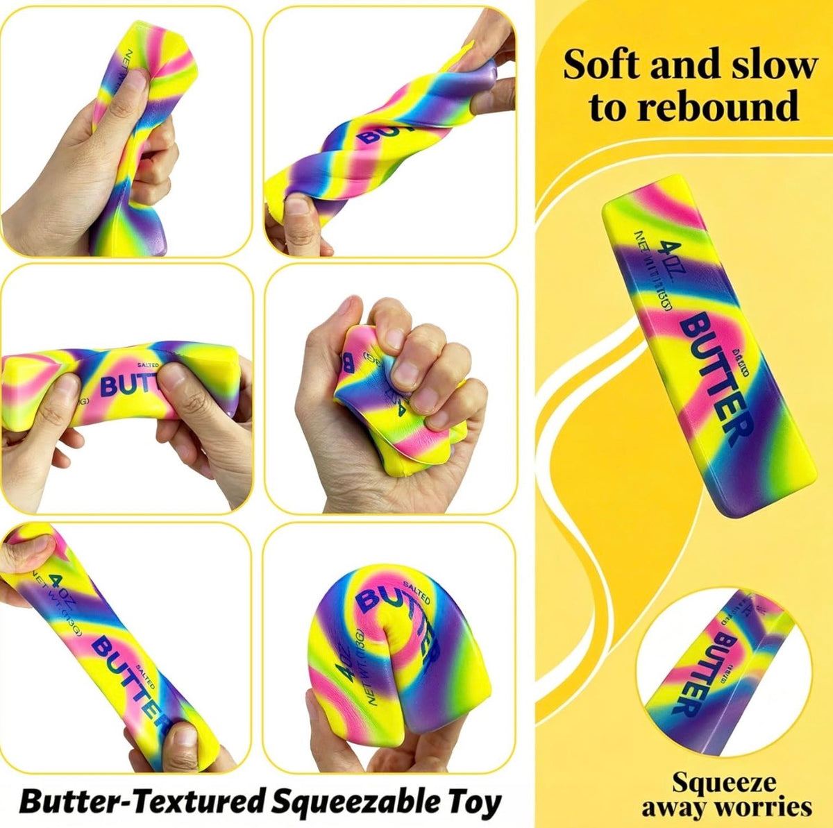 Butter Squishy - Rainbow Limited Edition Sensory Fidget Toy – Bonkers ...