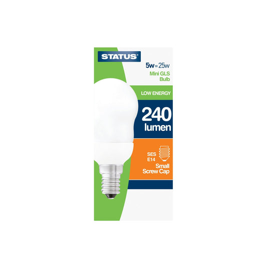 Status 5W Mini GLS Bulb Low Energy 240 Lumen SES E14 Small Screw Cap 5SLEMPSESB115