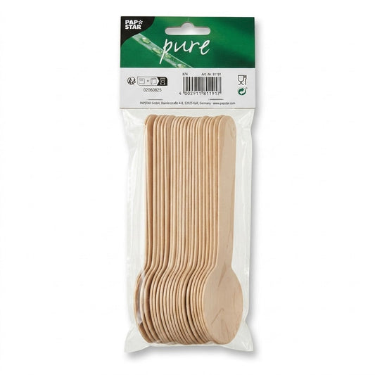 Wooden Spoon Set 25 Pack, Length, 78G Each