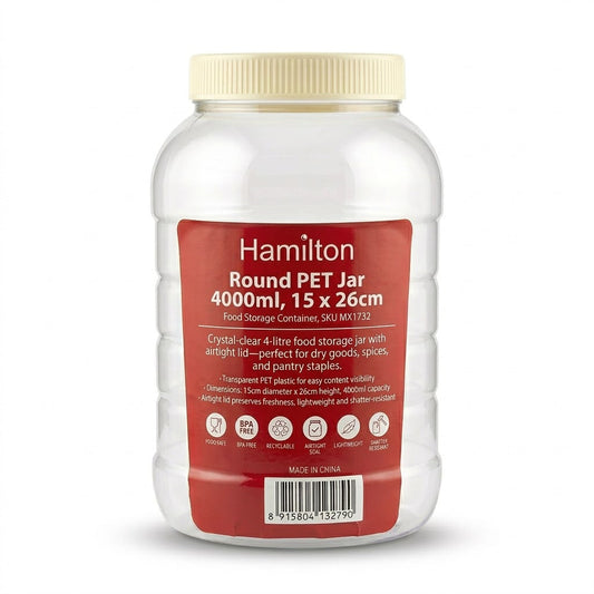 Round Pet Jar 4000Ml, Food Storage Container