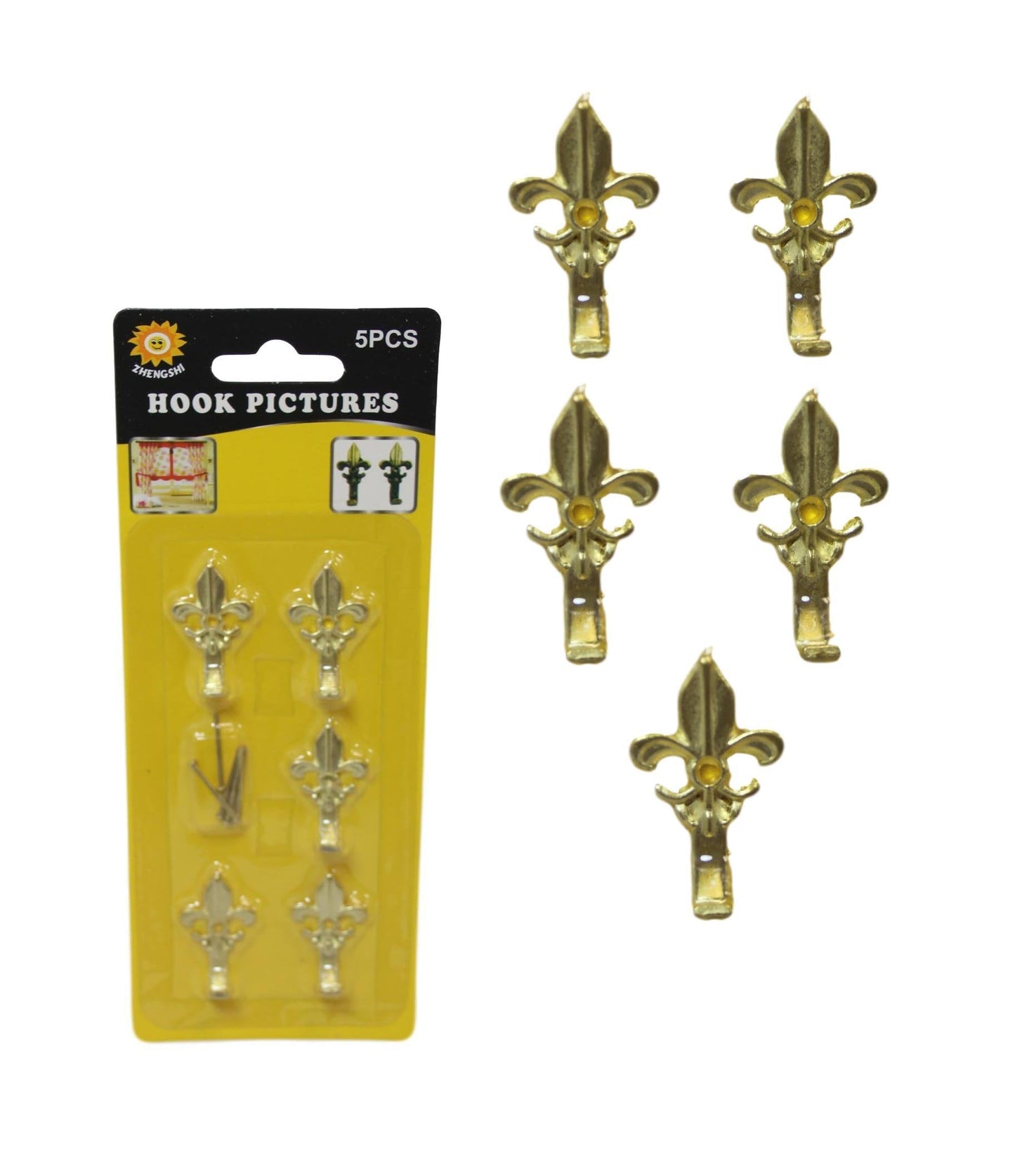 5 Pack Mini Picture Curtain Hooks Bronze Vintage Mini Hooks With Nails 3cm 6003