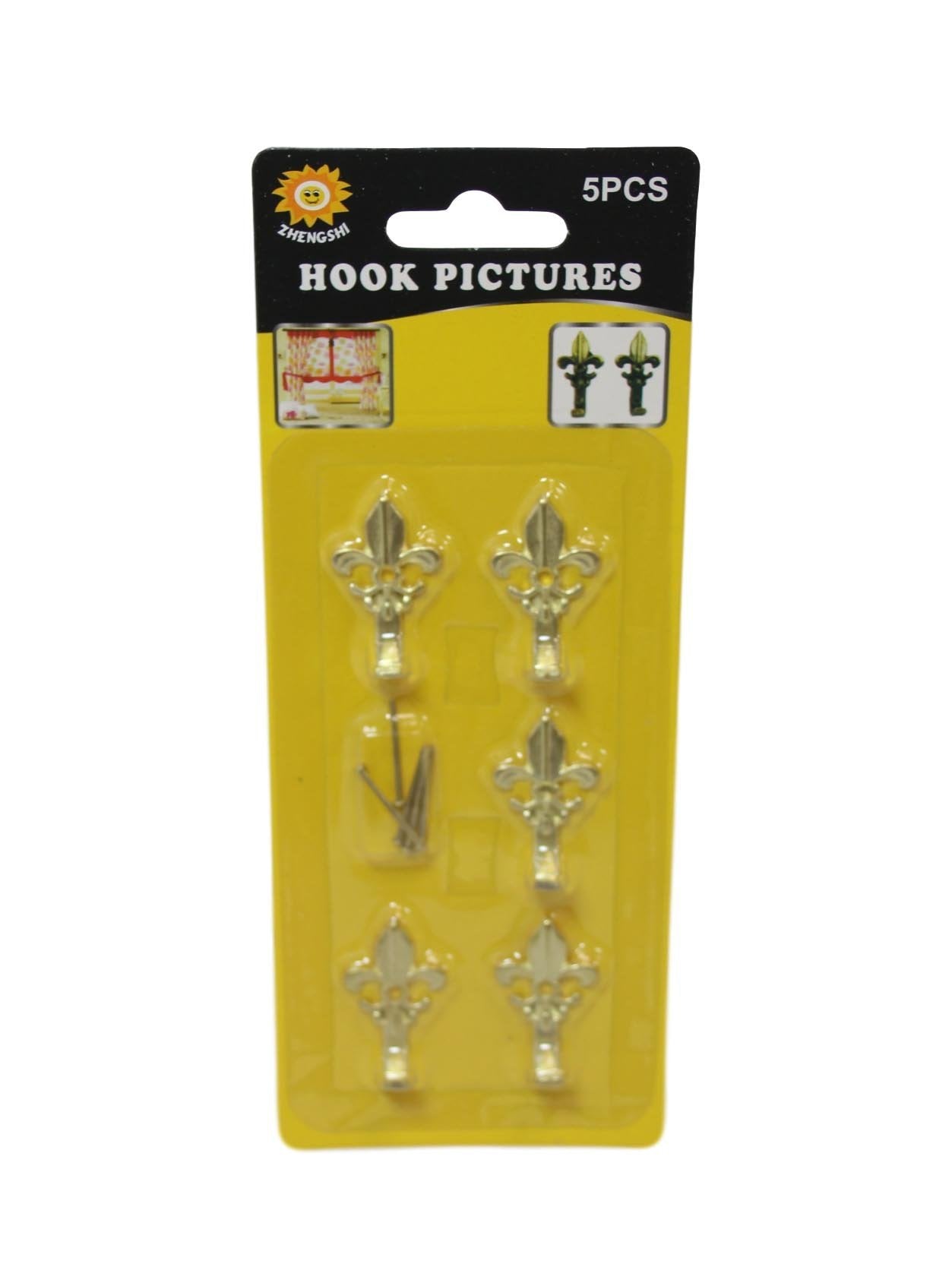 5 Pack Mini Picture Curtain Hooks Bronze Vintage Mini Hooks With Nails 3cm 6003