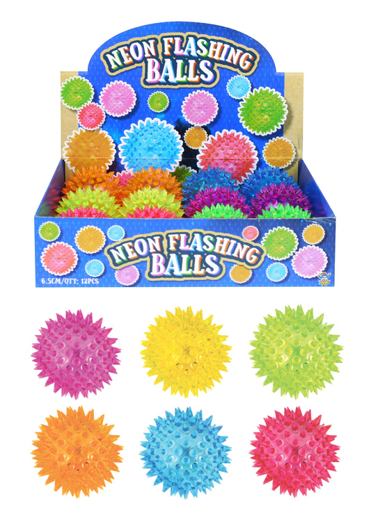 Light Up Spiky Flashing Bouncing Balls Assorted Colours
