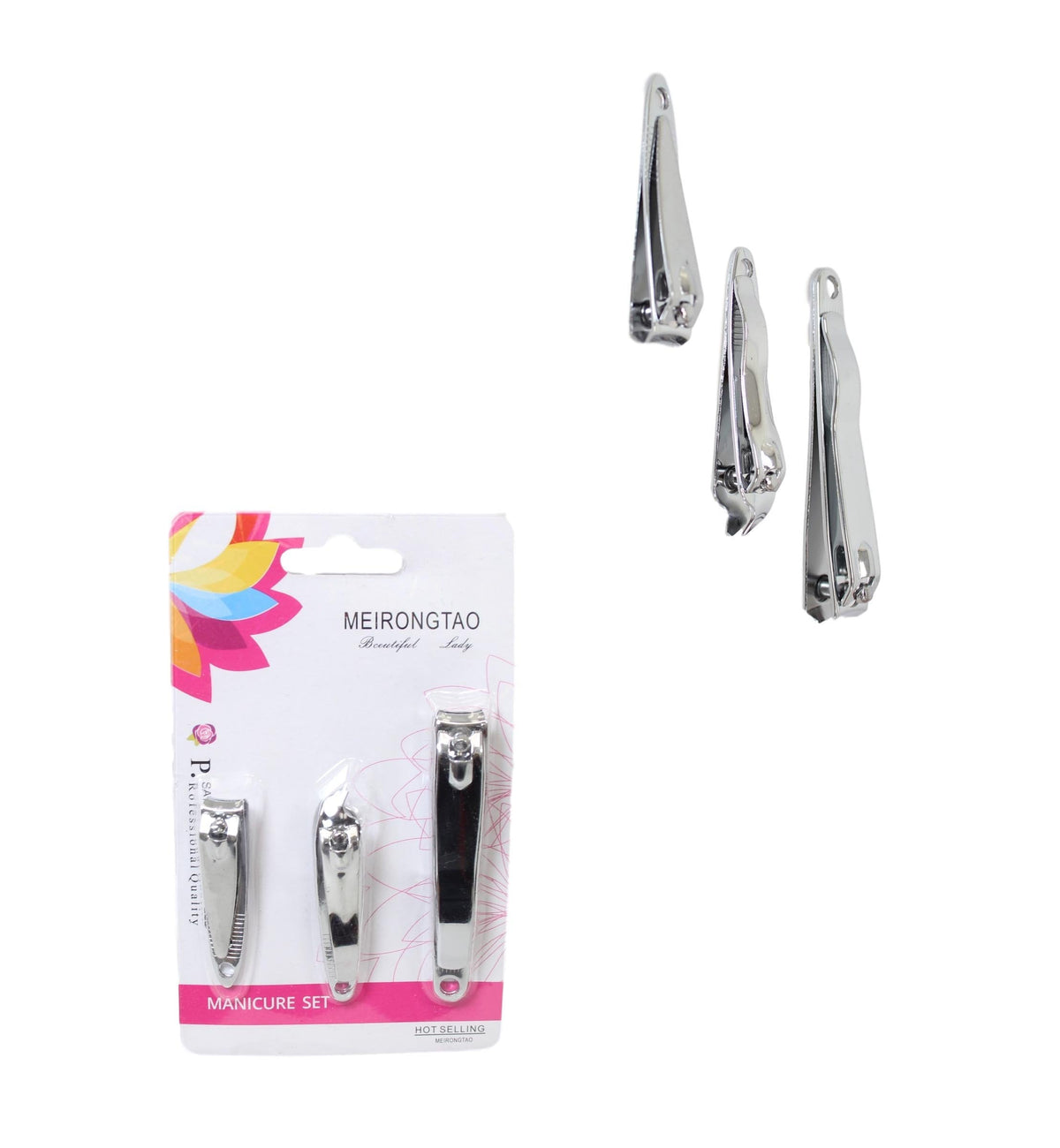 Manicure Nail Clipper Cutter Set Of 3 Assorted Sizes