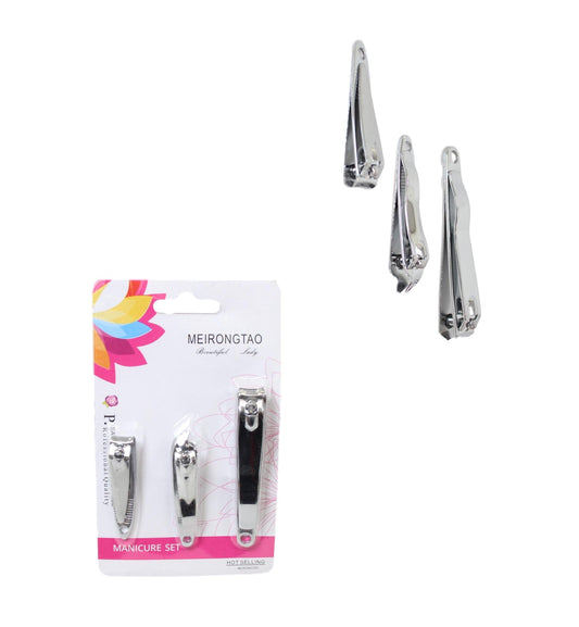 Manicure Nail Clipper Cutter Set Of 3 Assorted Sizes