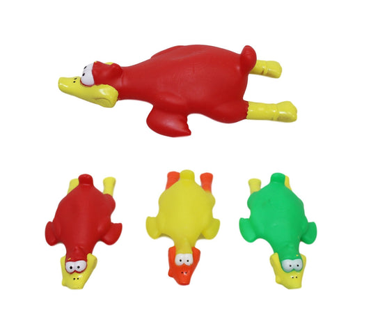 Squeaky Chicken Dog Toy With Crosshair Assorted Colours 19cm 6045