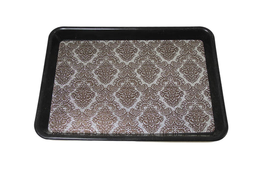 Plastic Rectangle Drinks Bar Serving Tray With Printed Design Assorted Colours