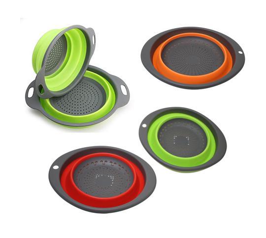 Collapsible Colander Silicone Kitchen Strainer 2 In 1 Medium  20 cm x 25 cm  6579