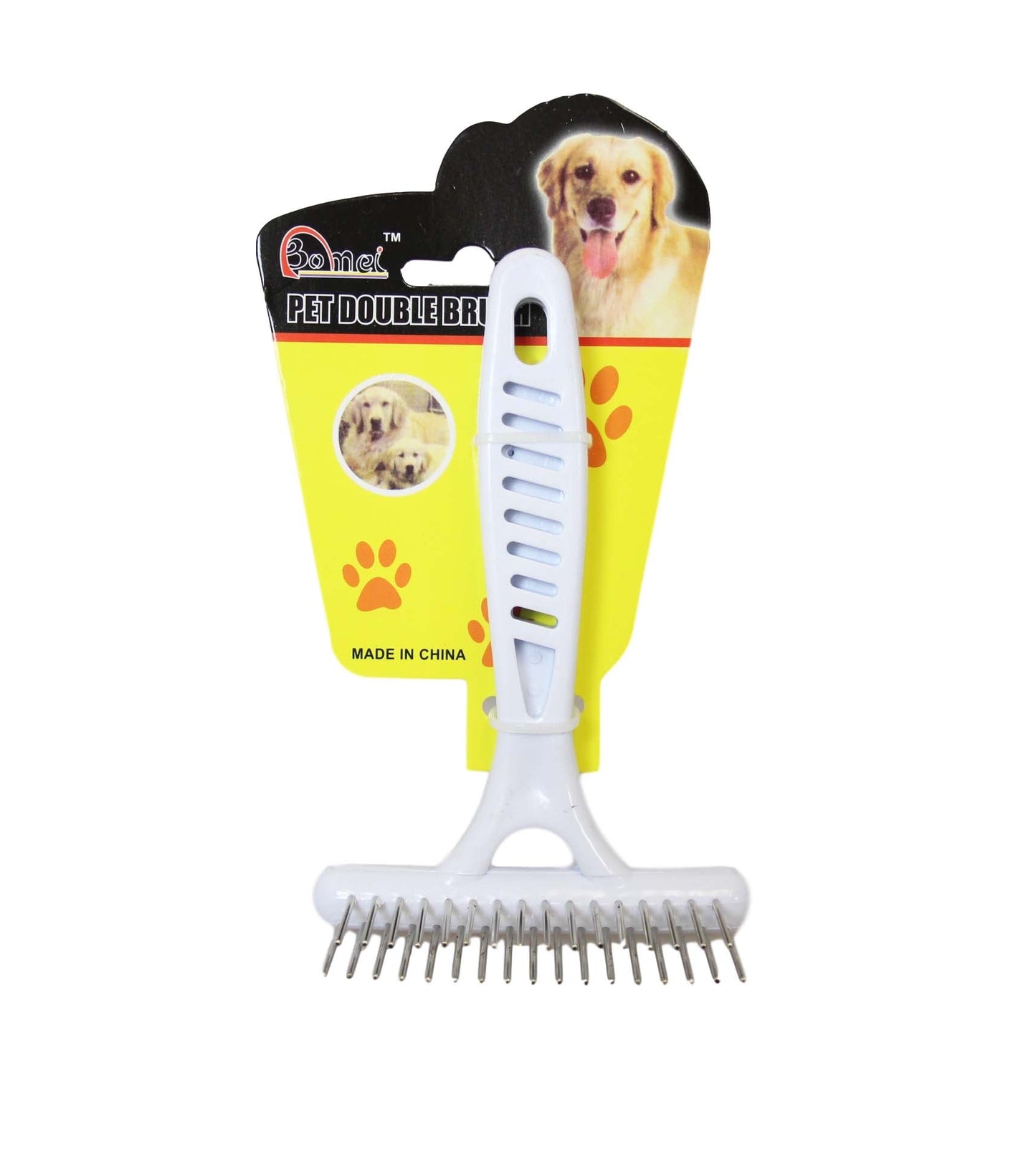 Pet Dog Cat Metal Teeth Grooming Brush 14 x 8 cm 6036