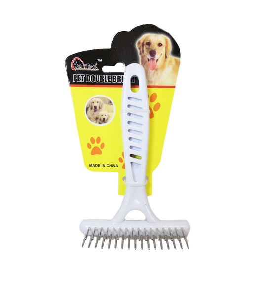 Pet Dog Cat Metal Teeth Grooming Brush 14 x 8 cm 6036