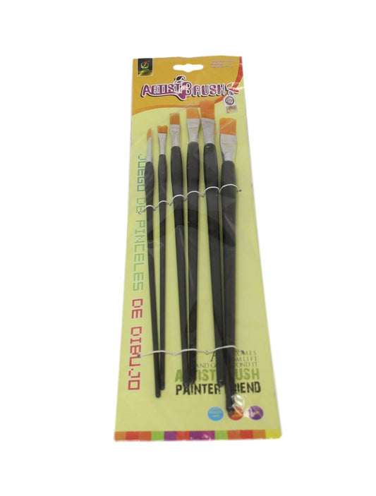 Artist Brush Set Paintings Soft Bristle 6 Pack Art And Craft Brushes