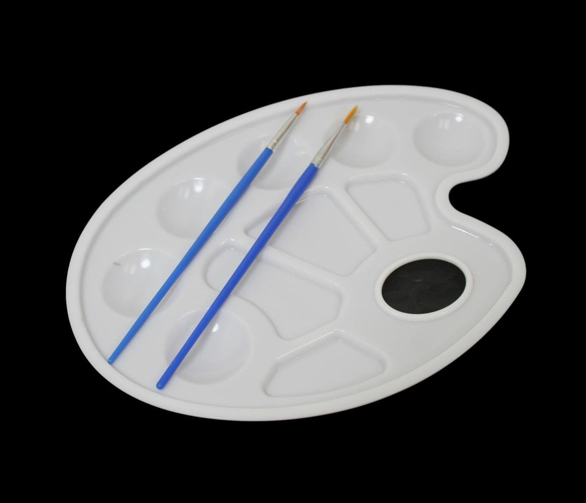 Artist Painting Palate Paint Mi x er White Painting Plate With 2 Brushes