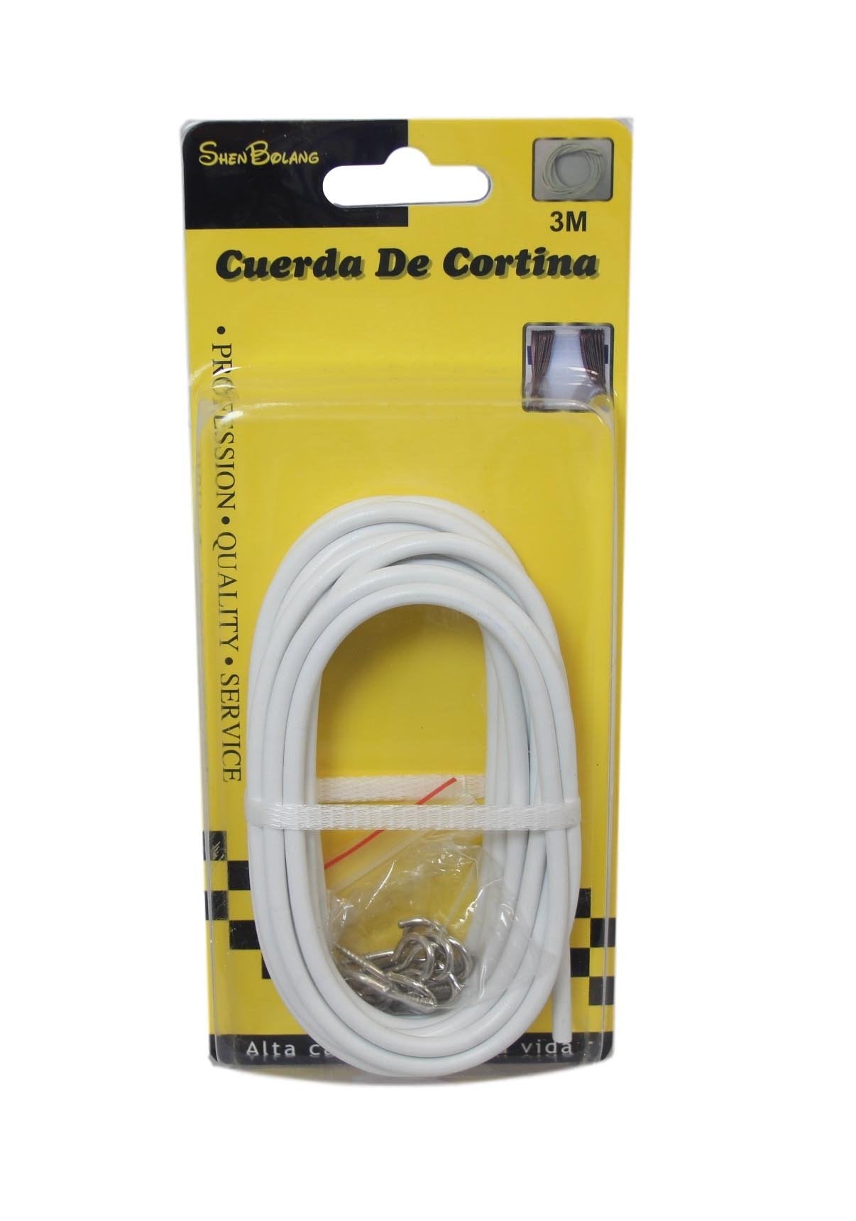 Net Curtain Wire White Window Cord Cable With Hooks Indoor Outdoor 3m Cable 6094