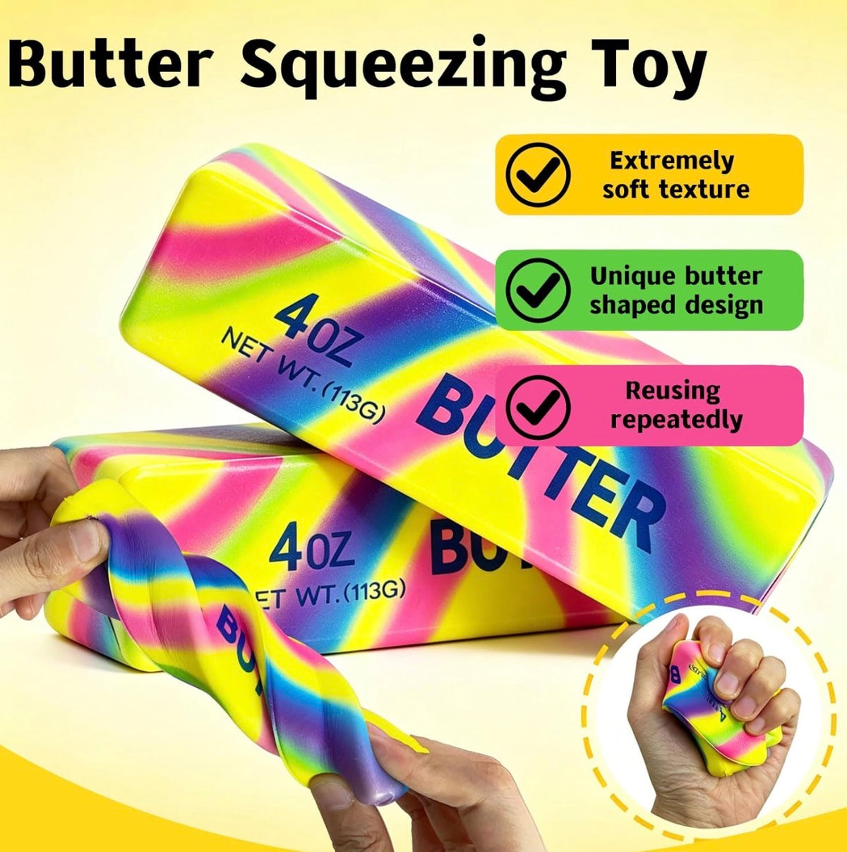 Butter Squishy - Rainbow Limited Edition Sensory Fidget Toy – Bonkers ...