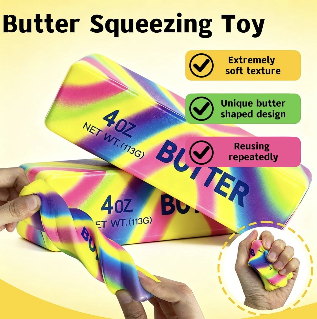Butter Squishy - Rainbow Limited Edition Sensory Fidget Toy