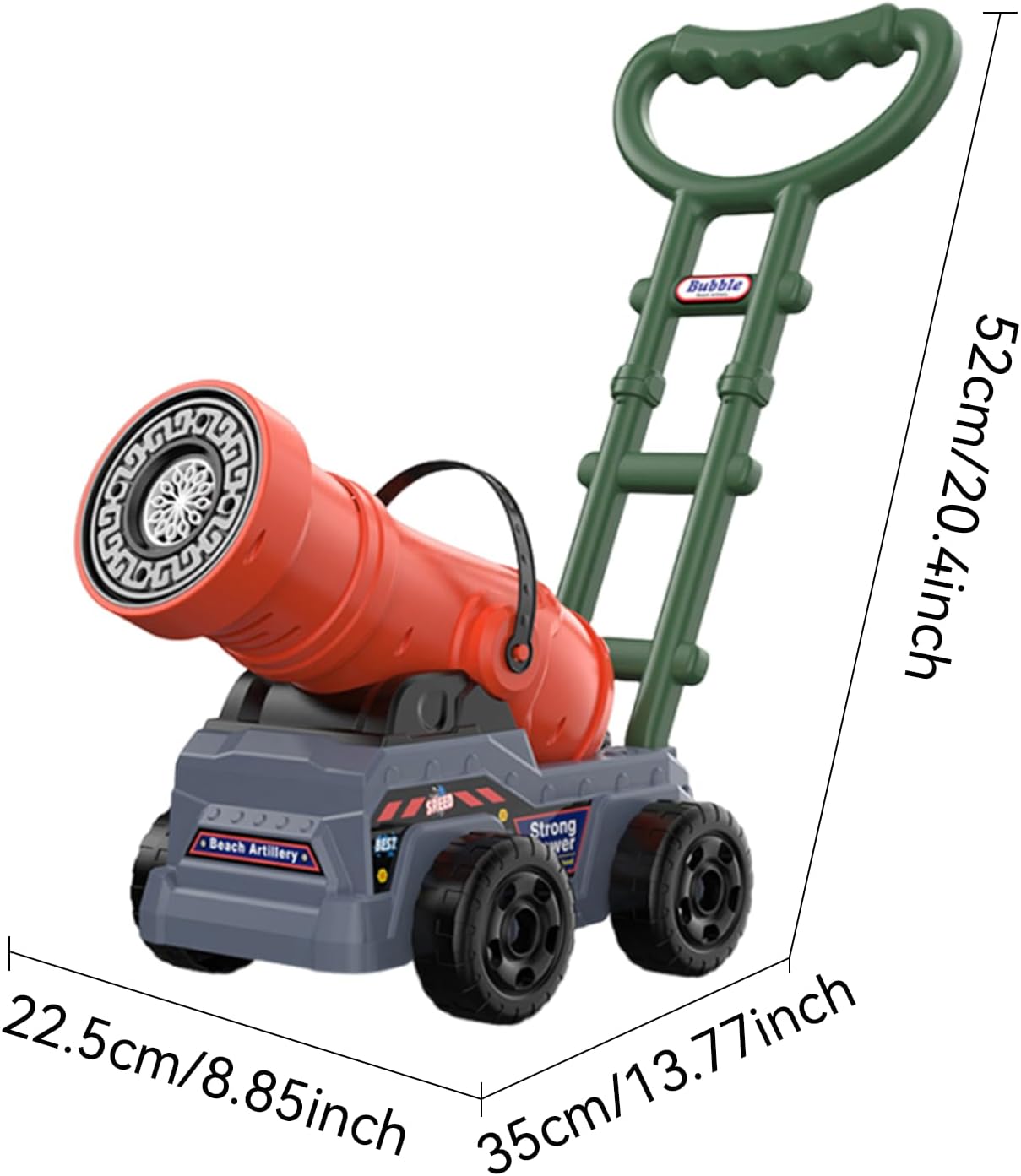 Electric Push Along Cannon Bubble Maker Toy