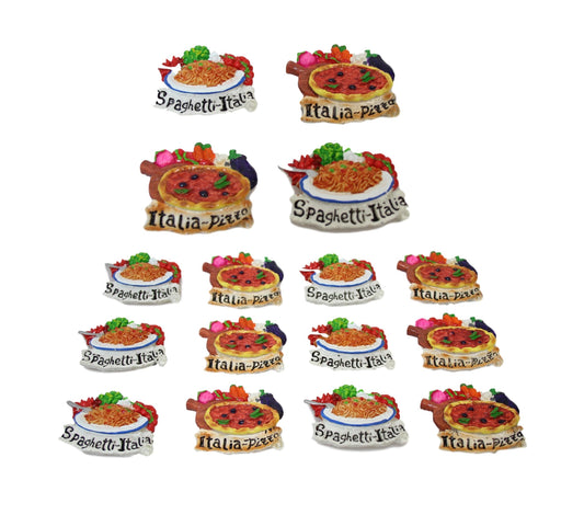 Fridge Magnet Italian Pasta Pizza Food Design 8 cm Assorted Designs 6108