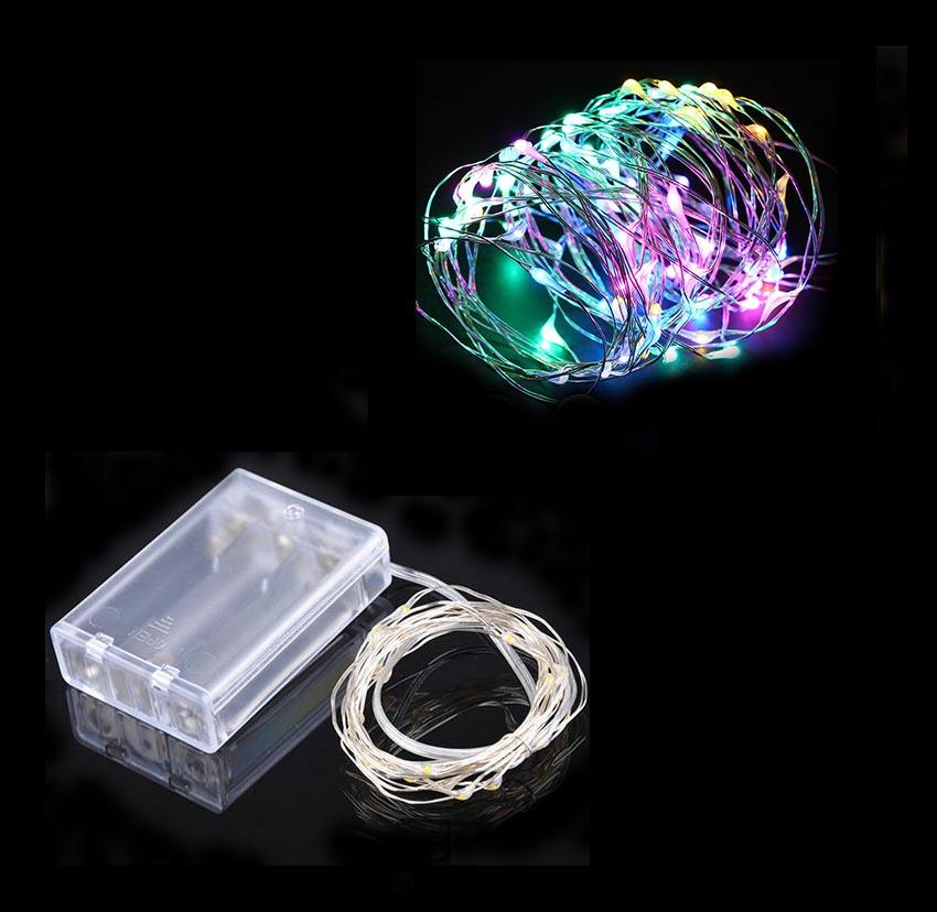 Led Lights Aluminium Wire Multi-Colour Micro 2 Settings Flashing Steady Led 5M