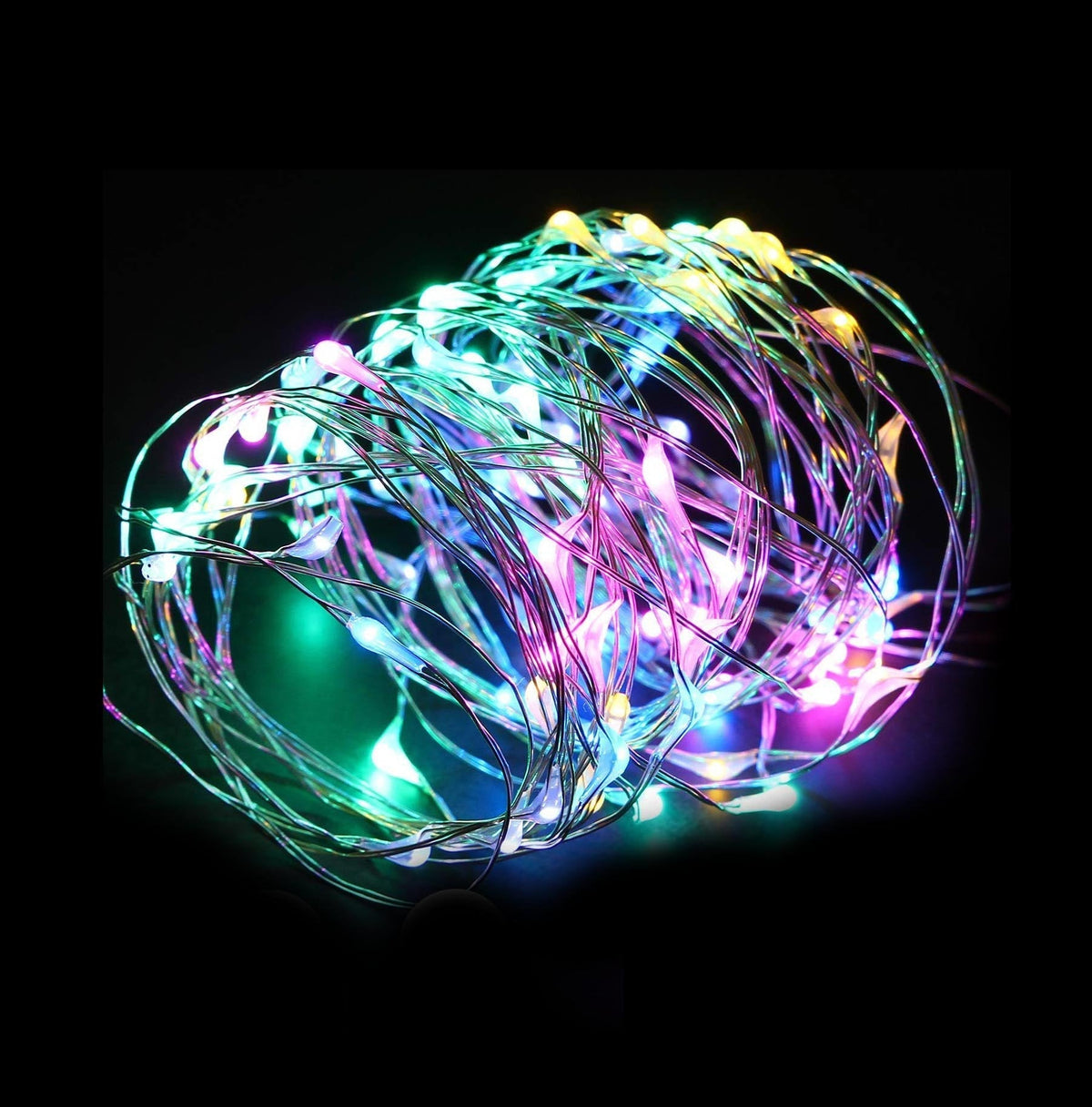 Led Lights Aluminium Wire Multi-Colour Micro 2 Settings Flashing Steady Led 5M