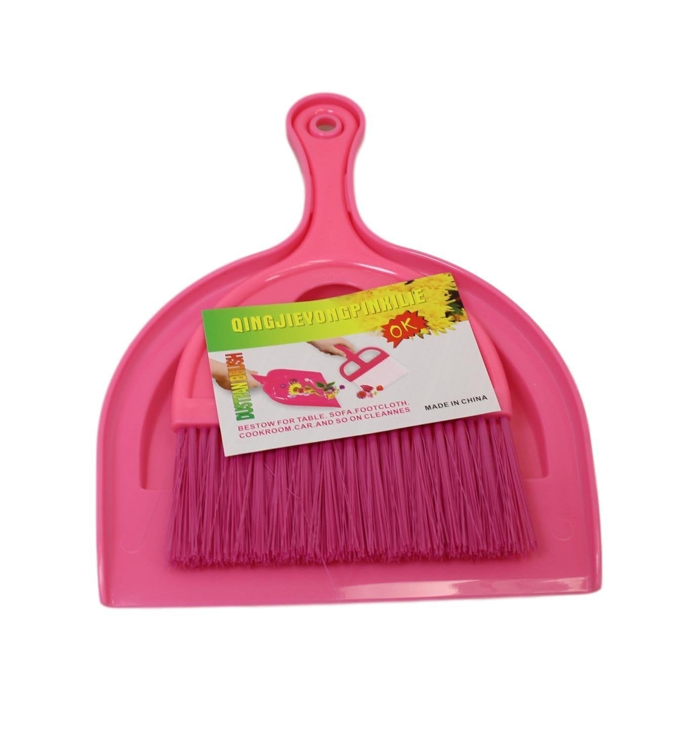 Plastic Dustpan and Brush Set 18x 23 cm Assorted Colours 6115