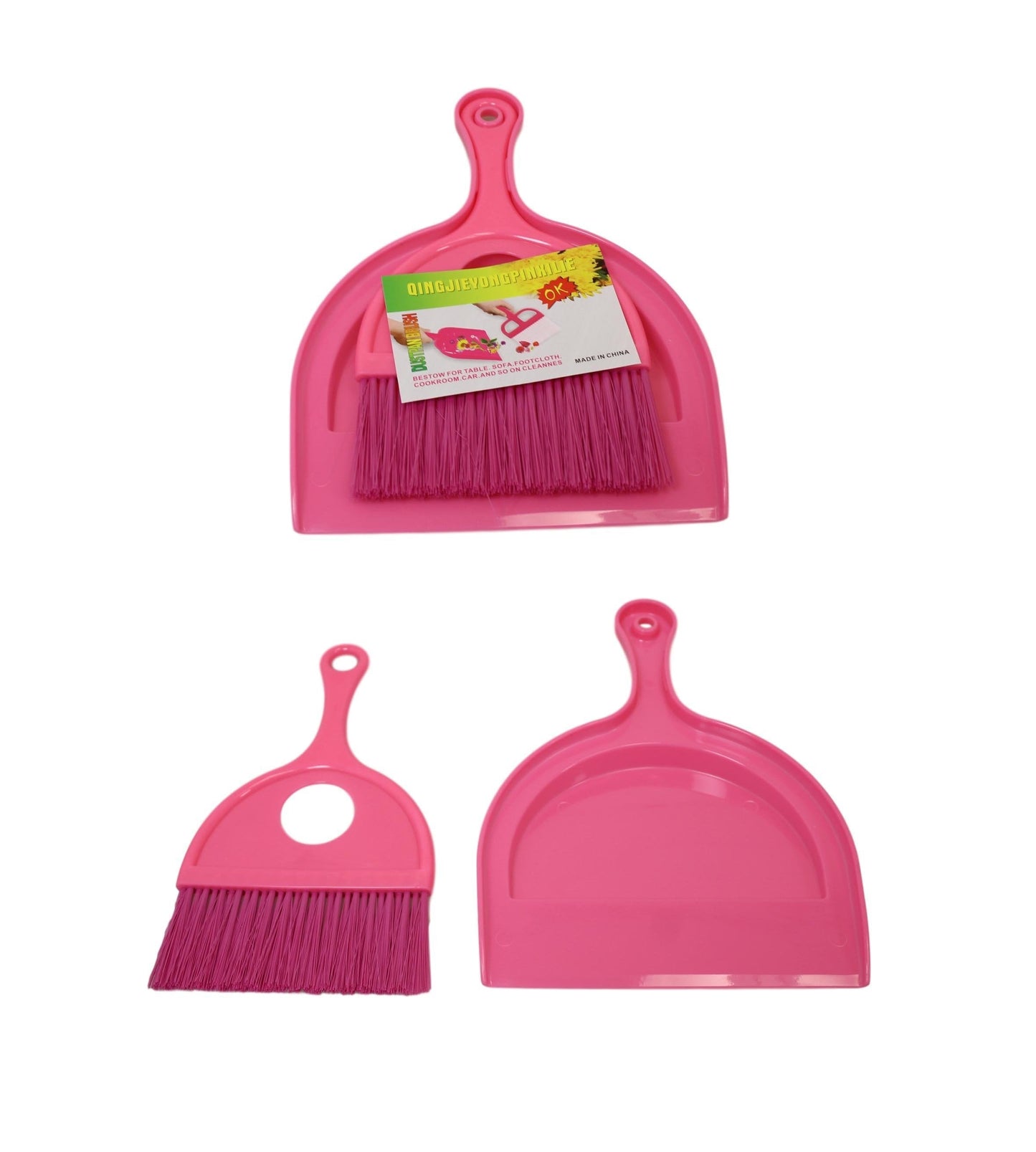 Plastic Dustpan and Brush Set 18x 23 cm Assorted Colours 6115