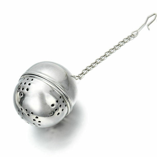 Stainless Steel Tea Bag Green Tea/ Herb Spice Infuser Holder Steel Ball With Chain 6124