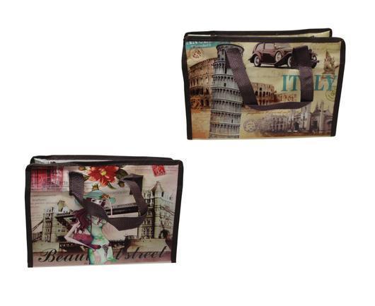 Large Plastic Shopping Laundry Bag With Printed Design 80 X 55 Cm Assorted Designs