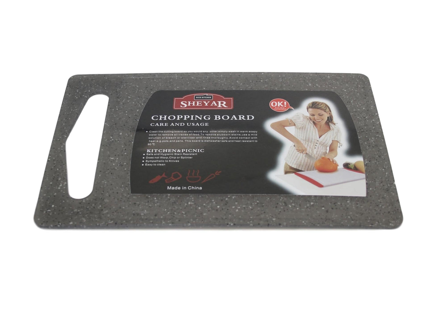 Plastic Lightweight Marble Style Chopping Board Stain Resistant Board 32cm x 21cm 6148